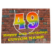 49e verjaardag: Plezier, op graffiti geïnspireerde Groot Cadeauzakje (Voorkant)