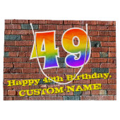 49e verjaardag: Plezier, op graffiti geïnspireerde Groot Cadeauzakje (Achterkant)