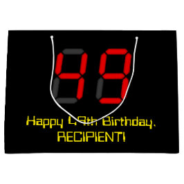 49e verjaardag: Red Digital Clock Style "49" + naa Groot Cadeauzakje