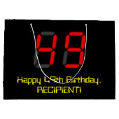 49e verjaardag: Red Digital Clock Style "49" + naa Groot Cadeauzakje (Achterkant)