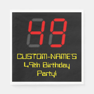 49e verjaardag: Red Digital Clock Style "49" + naa Servet