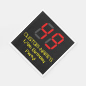 49e verjaardag: Red Digital Clock Style "49" + naa Servet (Hoek)