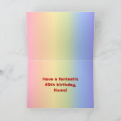 49e Verjaardag: Regenboogtekst, Aangepaste foto's  Kaart (Binnen)