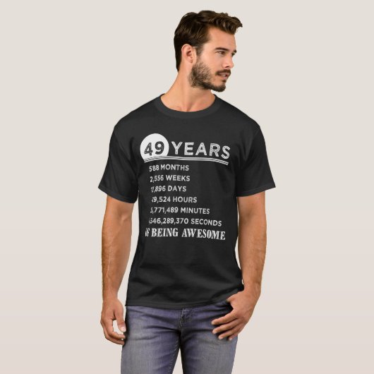 49e verjaardag Shirt 49 jaar oude Jubileum cadeaus (Voorkant volledig)