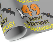 49e verjaardag: Spooky Halloween Theme, Aangepaste Cadeaupapier (Rol Hoek)