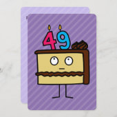 49e verjaardag taart met kaarsen kaart (Voorkant / Achterkant)