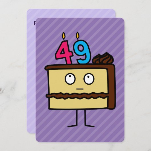 49e verjaardag taart met kaarsen kaart (Voorkant / Achterkant)