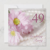 49e verjaardag uitnodiging met madeliefjes (Voorkant)