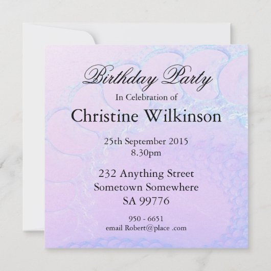 49e verjaardag uitnodiging van de feestdag, Abstra (Achterkant)