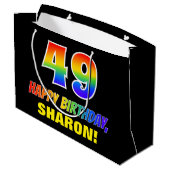 49e verjaardag: Vet, Leuk, Eenvoudig, Regenboog 49 Groot Cadeauzakje (Achterkant Gekanteld)