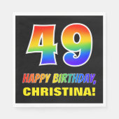 49e verjaardag: Vet, Leuk, Eenvoudig, Regenboog 49 Servet (Voorkant)
