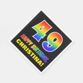 49e verjaardag: Vet, Leuk, Eenvoudig, Regenboog 49 Servet (Hoek)