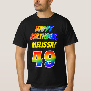 49e verjaardag — Vet, Vun, Regenboog 49, Aangepast T-shirt