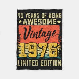 49e verjaardag Vintage 1976 49 jaar oud Bday Decor Fleece Deken