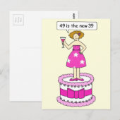 49e verjaardag voor haar 49 is de nieuwe 39-Humor Briefkaart (Voorkant / Achterkant)