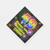 49e verjaardag: Vuurwerk Fun Pattern + Regenboog 4 Servet (Hoek)