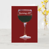 49e verjaardag wijn grappige proost kaart (Gele Bloem)