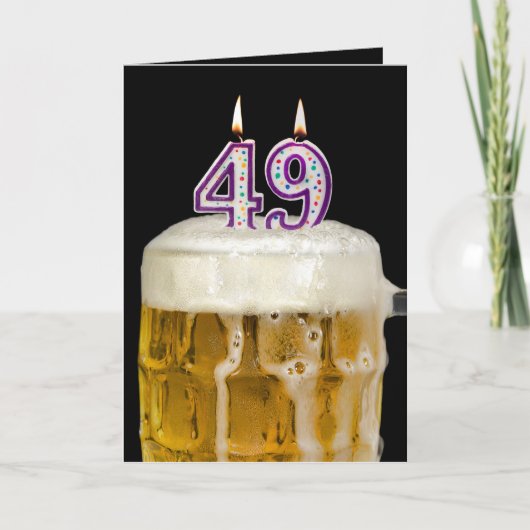 49e verjaardag zwarte bier kaart (Voorkant)