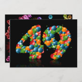 49e verjaardagsfeest, met bubbels en ballen kaart (Voorkant / Achterkant)