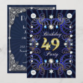 49e verjaardagsfeest met massa's juwelen kaart (Voorkant / Achterkant)