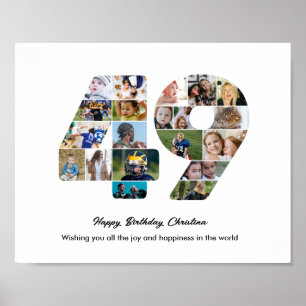 49e Verjaardagsfeest Nummer 49 Fotocollage Poster