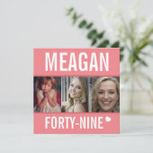 49e verjaardagsfeestdag foto koraal kaart (Staand voorkant)