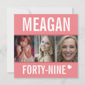 49e verjaardagsfeestdag foto koraal kaart (Voorkant)
