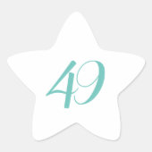 49e verjaardagsfeestje Blauwgroen negenenenveertig Ster Sticker (Voorkant)