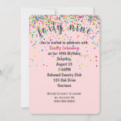 49e verjaardagsfeestje Confetti op roze Kaart (Voorkant)