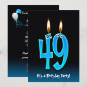 49e verjaardagsfeestje uitnodigen kaart (Voorkant / Achterkant)