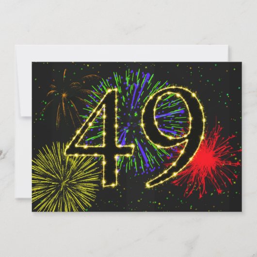 49e verjaardagsfeestje uitnodigen kaart (Voorkant)