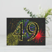 49e verjaardagsfeestje uitnodigen kaart (Staand voorkant)