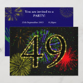 49e verjaardagsfeestje uitnodigen kaart (Voorkant / Achterkant)