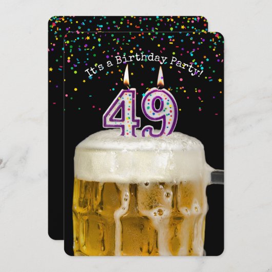 49e verjaardagskaarsenfeest kaart (Voorkant / Achterkant)