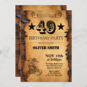 49e Westerne Verjaardagsuitnodiging Kaart (Voorkant / Achterkant)