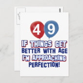 49ste verjaardag ontwerp briefkaart (Voorkant / Achterkant)