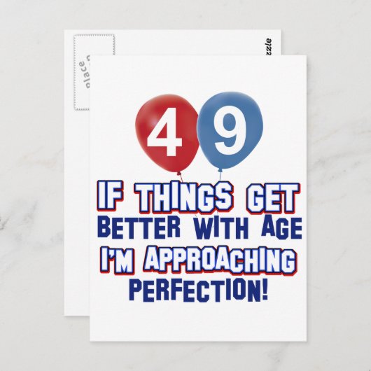 49ste verjaardag ontwerp briefkaart (Voorkant / Achterkant)