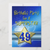 49ste verjaardag uitnodiging voor een superster. (Voorkant)