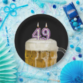 49th Birthday Bier op zwart papier Bord (Feest)