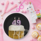 49th Birthday Bier op zwart papier Bord (Feest)