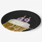49th Birthday Bier op zwart papier Bord (Gekanteld)