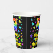 49th Birthday: Fun Stars Pattern and Rainbow 49 Papieren Bekers (Rechts)
