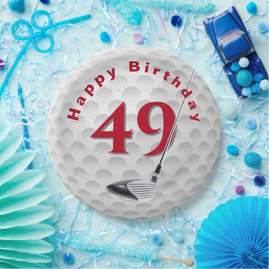 49th Birthday Golf Ball Design Paper Bord (Feest)