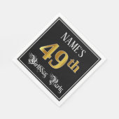 49th Birthday Party — Fancy Script, Faux Gold Look Servet (Hoek)