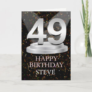49th Birthday Spotlights Voeg een naam toe Kaart