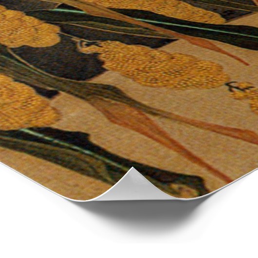 4. 秋 群 図, 若 冲 Sparrows, Jakuchu Poster (Hoek)