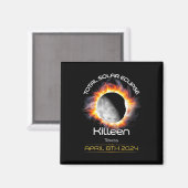 4.08.24 Totale Zonsverduistering 2024 Killeen Texa Magneet (Voorkant / Achterkant)