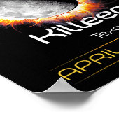 4.08.24 Totale Zonsverduistering 2024 Killeen Texa Poster (Hoek)