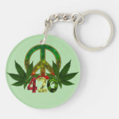 4 20 Rasta Vrede Wiet Groen Sleutelhanger (Achterkant)