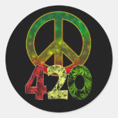 4 20 Vrede Ronde Sticker (Voorkant)